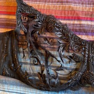 Soma black unlined sexy sheer lacy UW Bra 36 DDD